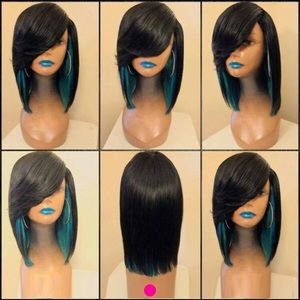 *SOLD!* T1B/Turquoise U Part Wig - OBO